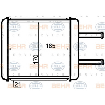 Photo Heat Exchanger, interior heating BEHR HELLA SERVICE 8FH351315741