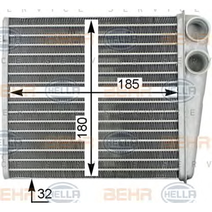 Photo Heat Exchanger, interior heating BEHR HELLA SERVICE 8FH351315781
