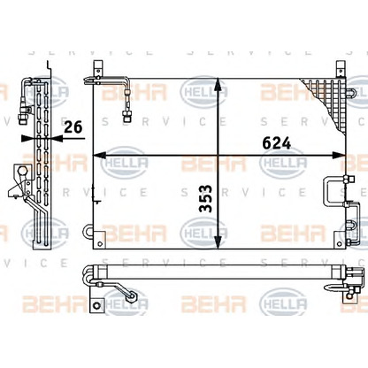 Foto Condensador, aire acondicionado BEHR HELLA SERVICE 8FC351317141