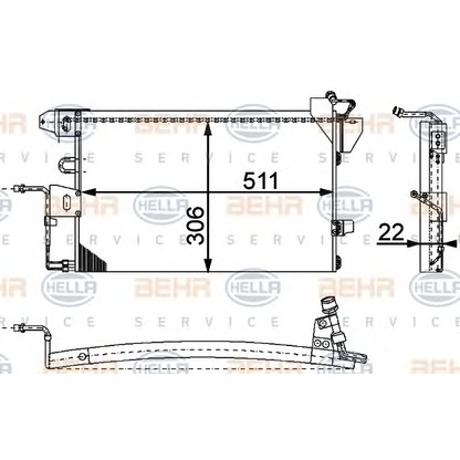 Foto Condensador, aire acondicionado BEHR HELLA SERVICE 8FC351317311