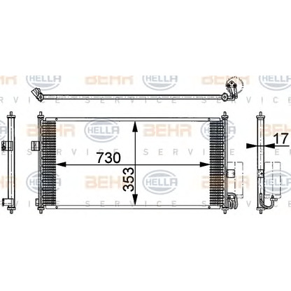 Foto Condensatore, Climatizzatore BEHR HELLA SERVICE 8FC351317751