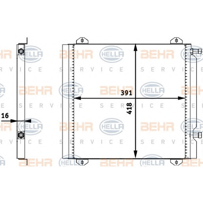 Фото Конденсатор, кондиционер BEHR HELLA SERVICE 8FC351317761