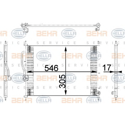 Foto Condensador, aire acondicionado BEHR HELLA SERVICE 8FC351318081