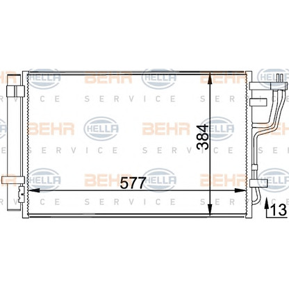 Foto Condensador, aire acondicionado BEHR HELLA SERVICE 8FC351318441