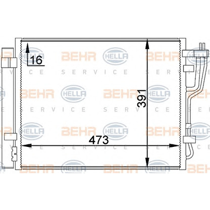 Foto Condensador, aire acondicionado BEHR HELLA SERVICE 8FC351318451