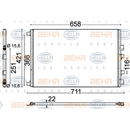 Foto Condensador, aire acondicionado BEHR HELLA SERVICE 8FC351318561