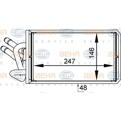 Foto Scambiatore calore, Riscaldamento abitacolo BEHR HELLA SERVICE 8FH351333041