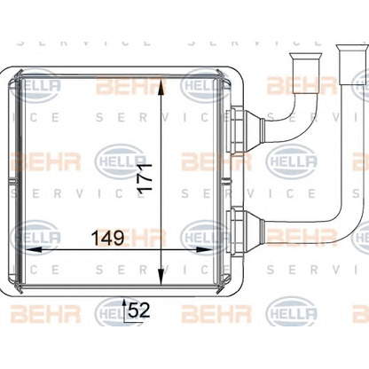 Photo Heat Exchanger, interior heating BEHR HELLA SERVICE 8FH351333061