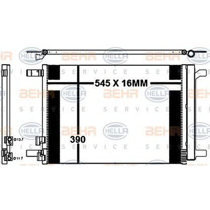 Фото Конденсатор, кондиционер BEHR HELLA SERVICE 8FC351343111