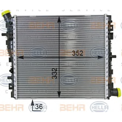 Foto Radiador, refrigeración del motor BEHR HELLA SERVICE 8MK376701261