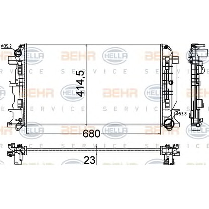 Foto Kühler, Motorkühlung BEHR HELLA SERVICE 8MK376701361