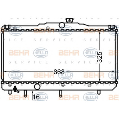 Photo Radiateur, refroidissement du moteur BEHR HELLA SERVICE 8MK376704554