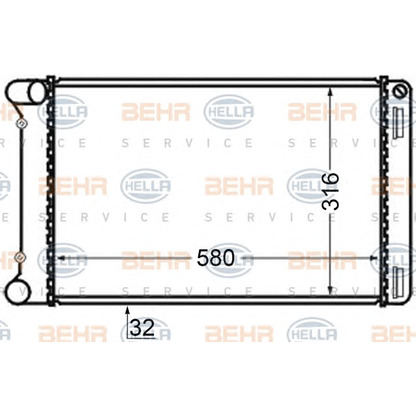 Photo Radiateur, refroidissement du moteur BEHR HELLA SERVICE 8MK376704644