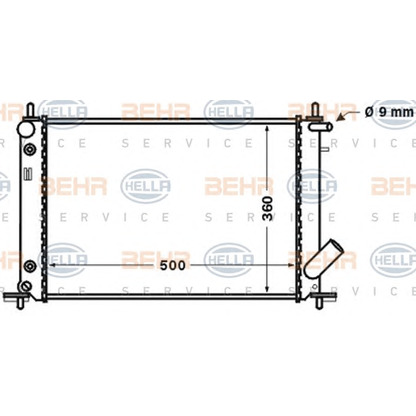 Photo Radiateur, refroidissement du moteur BEHR HELLA SERVICE 8MK376705571