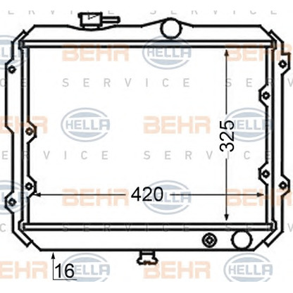 Foto Radiador, refrigeración del motor BEHR HELLA SERVICE 8MK376705691