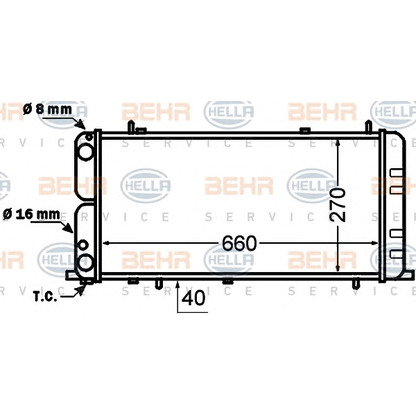 Фото Радиатор, охлаждение двигателя BEHR HELLA SERVICE 8MK376705731