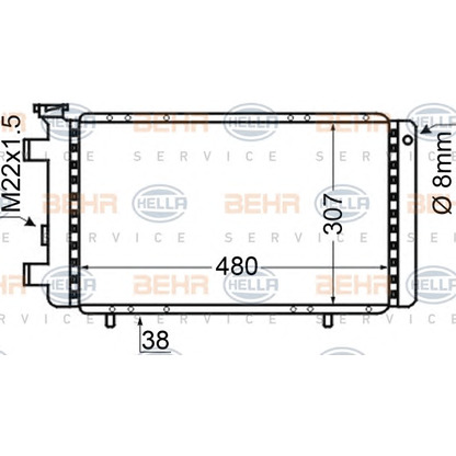 Photo Radiator, engine cooling BEHR HELLA SERVICE 8MK376705781