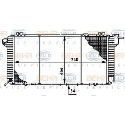 Фото Радиатор, охлаждение двигателя BEHR HELLA SERVICE 8MK376706281