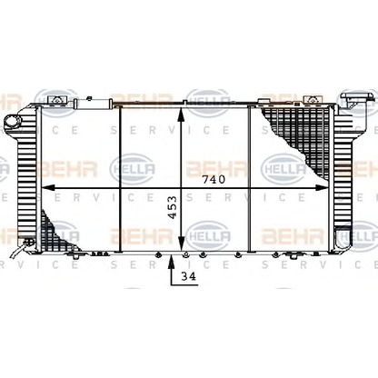 Foto Radiador, refrigeración del motor BEHR HELLA SERVICE 8MK376706291