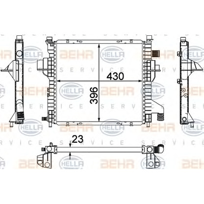 Photo Radiateur, refroidissement du moteur BEHR HELLA SERVICE 8MK376706541