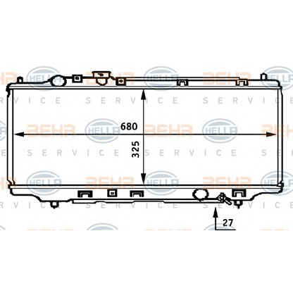 Photo Radiator, engine cooling BEHR HELLA SERVICE 8MK376706701