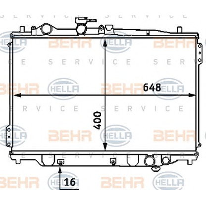 Фото Радиатор, охлаждение двигателя BEHR HELLA SERVICE 8MK376707421