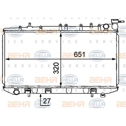 Фото Радиатор, охлаждение двигателя BEHR HELLA SERVICE 8MK376707641