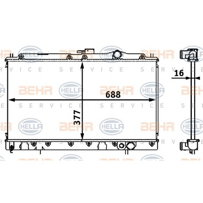 Фото Радиатор, охлаждение двигателя BEHR HELLA SERVICE 8MK376708111