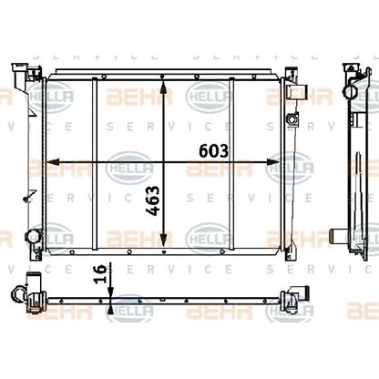 Foto Radiador, refrigeración del motor BEHR HELLA SERVICE 8MK376708251