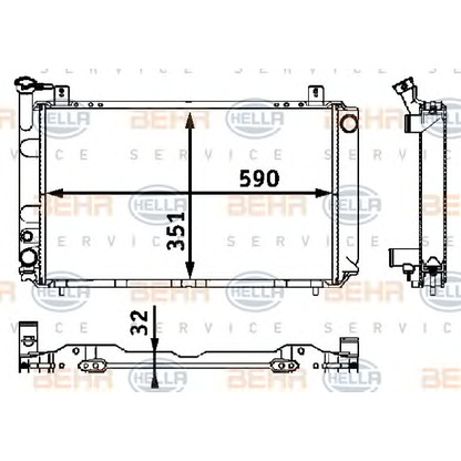 Фото Радиатор, охлаждение двигателя BEHR HELLA SERVICE 8MK376708271