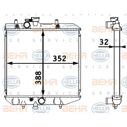 Фото Радиатор, охлаждение двигателя BEHR HELLA SERVICE 8MK376708281