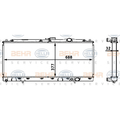 Photo Radiateur, refroidissement du moteur BEHR HELLA SERVICE 8MK376708321