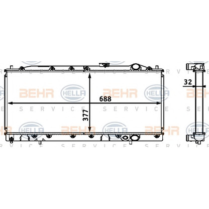 Foto Kühler, Motorkühlung BEHR HELLA SERVICE 8MK376708331