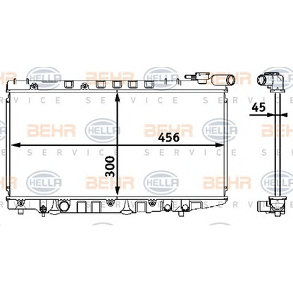 Foto Radiador, refrigeración del motor BEHR HELLA SERVICE 8MK376708351
