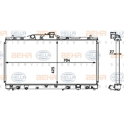 Foto Radiatore, Raffreddamento motore BEHR HELLA SERVICE 8MK376708371