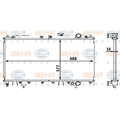 Фото Радиатор, охлаждение двигателя BEHR HELLA SERVICE 8MK376708401