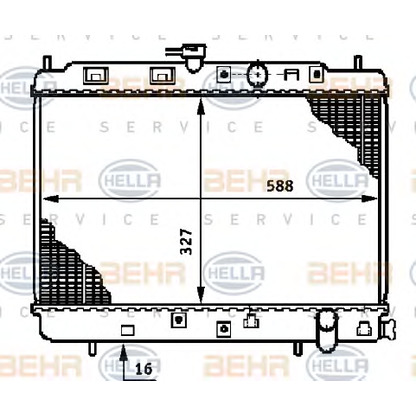 Foto Radiador, refrigeración del motor BEHR HELLA SERVICE 8MK376708561