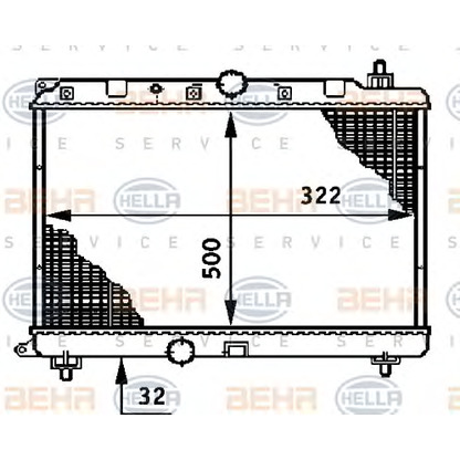 Photo Radiator, engine cooling BEHR HELLA SERVICE 8MK376708591