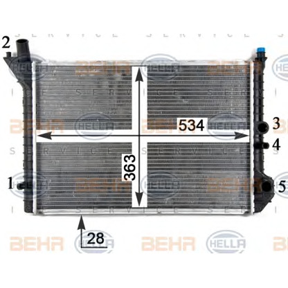 Photo Radiateur, refroidissement du moteur BEHR HELLA SERVICE 8MK376709031