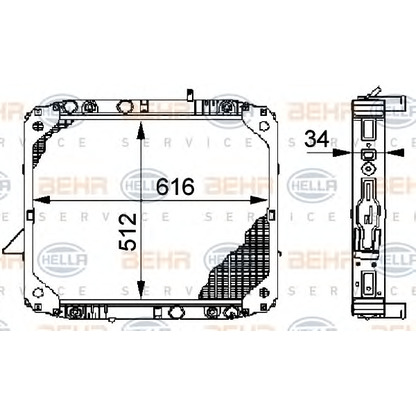 Foto Radiador, refrigeración del motor BEHR HELLA SERVICE 8MK376709711