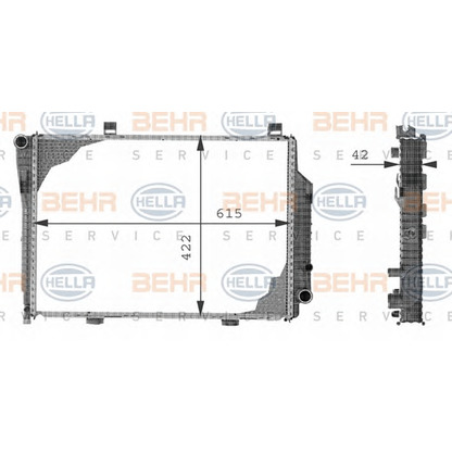 Photo Radiateur, refroidissement du moteur BEHR HELLA SERVICE 8MK376710351