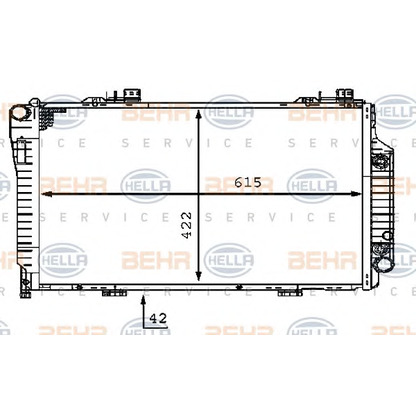 Foto Radiador, refrigeración del motor BEHR HELLA SERVICE 8MK376710364