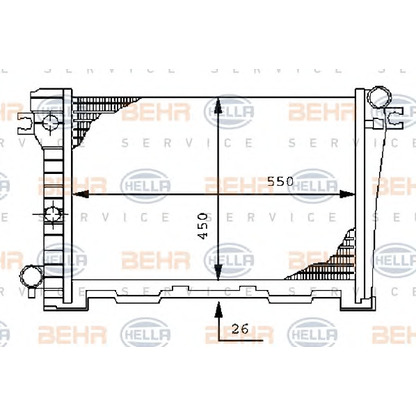 Photo Radiator, engine cooling BEHR HELLA SERVICE 8MK376710611