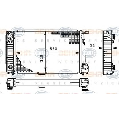 Фото Радиатор, охлаждение двигателя BEHR HELLA SERVICE 8MK376710781