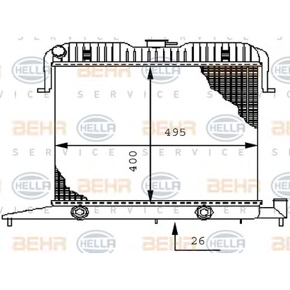 Foto Radiador, refrigeración del motor BEHR HELLA SERVICE 8MK376711041