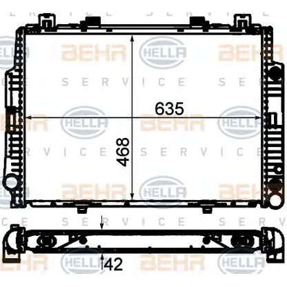 Фото Радиатор, охлаждение двигателя BEHR HELLA SERVICE 8MK376711511