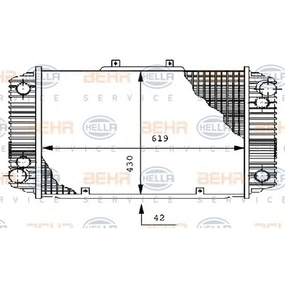 Foto Radiador, refrigeración del motor BEHR HELLA SERVICE 8MK376711551