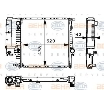 Фото Радиатор, охлаждение двигателя BEHR HELLA SERVICE 8MK376712221