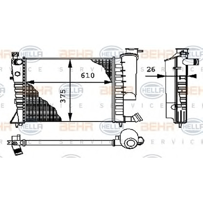 Foto Radiatore, Raffreddamento motore BEHR HELLA SERVICE 8MK376712611