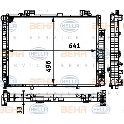 Фото Радиатор, охлаждение двигателя BEHR HELLA SERVICE 8MK376712741